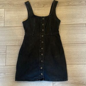 Urban outfitters black button up tank dress